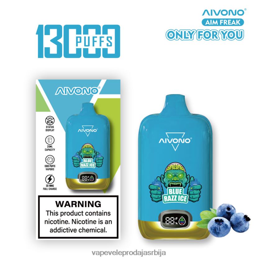 Aivono AIM FREAK 13000 плави разз лед - 84T88D242 Vape Srbija Cena