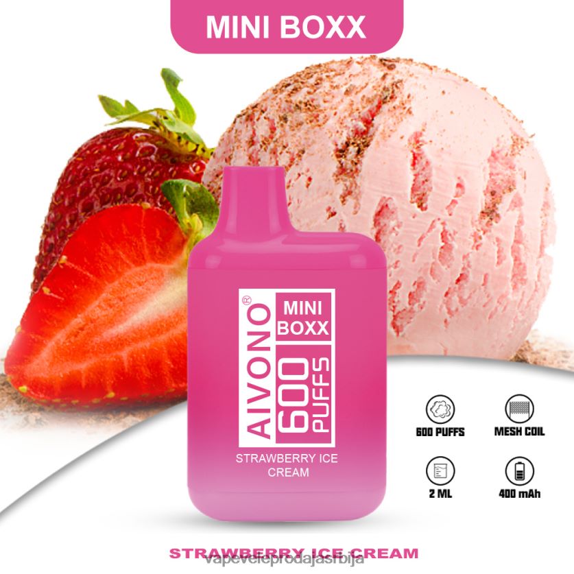 Aivono AIM MINI BOXX 600 сладолед од јагода - 84T88D232 Vape Bez Nikotina Cijena