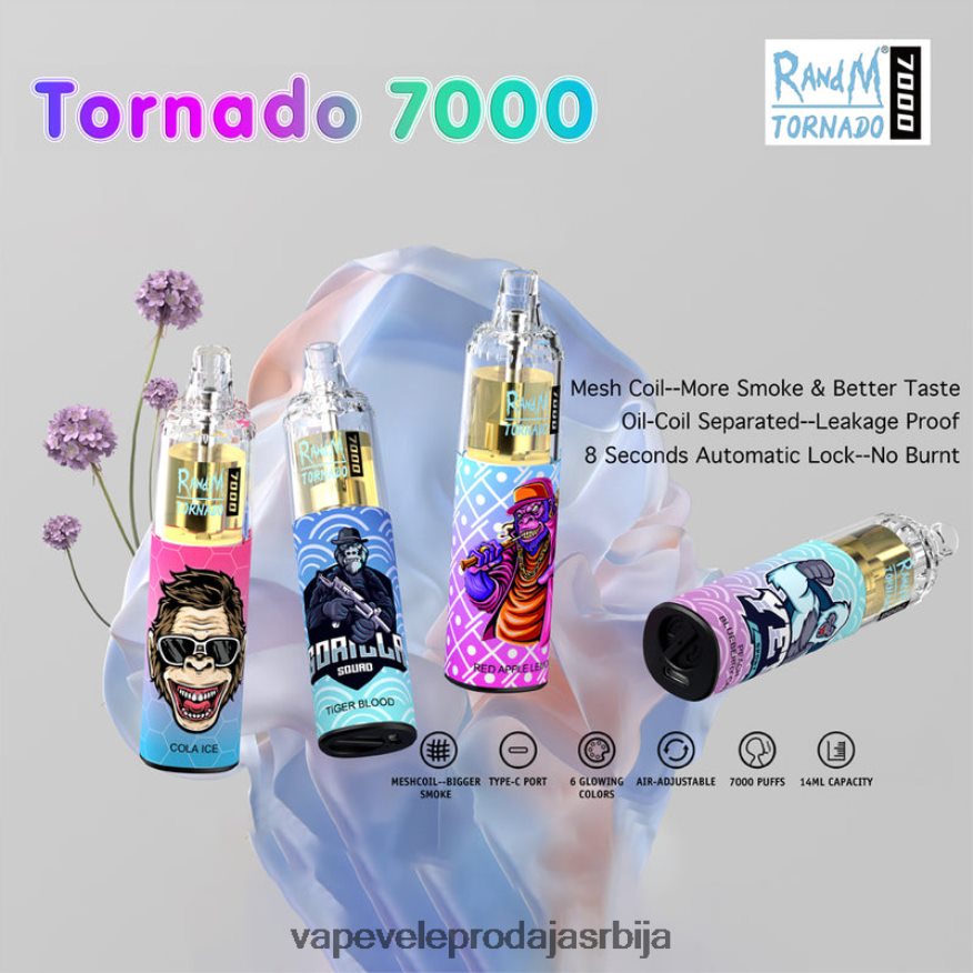за једнократну употребу 0JP8TF1 - Vape Shop Valjevo RandM Tornado 7000 5%