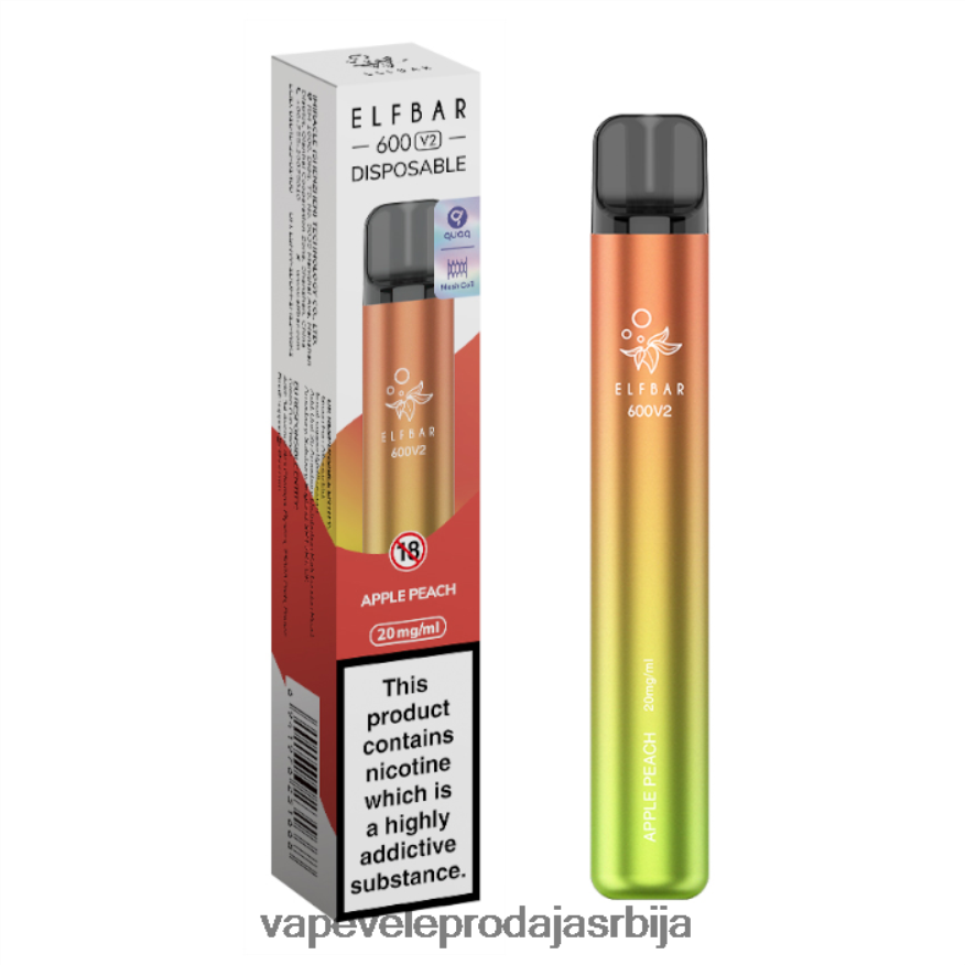 јабука бресква 0JP8TF270 - Vape Shop Beograd ELFBAR 600V2 20мг